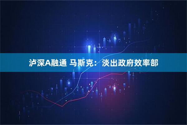 泸深A融通 马斯克：淡出政府效率部